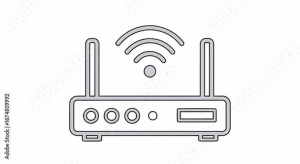 Fototapeta Vector illustration icon of a Wi-Fi router for internet connection