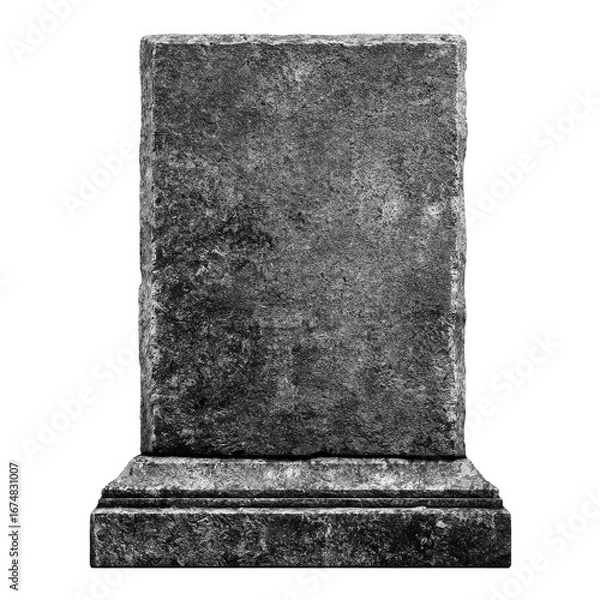 Obraz Blank Granite Tombstone Isolated Monument