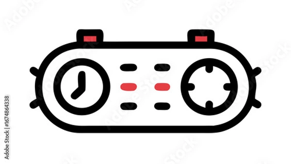 Obraz Stopwatch with red side buttons and circular face timer timekeeping