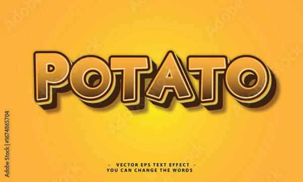 Fototapeta potato text with effect illustration