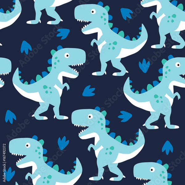 Obraz ilustracja wektorowa wzór dinozaura bez szwu