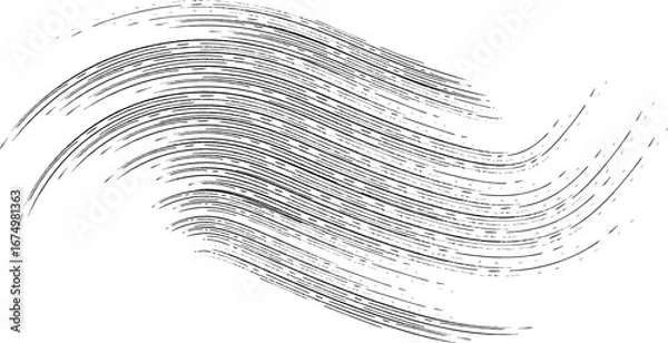 Fototapeta Charcoal pencil straight horizontal lines. Scribble black strokes vector set. Grunge smears, thin and thick chalk strokes, pencil dividers. a.eps