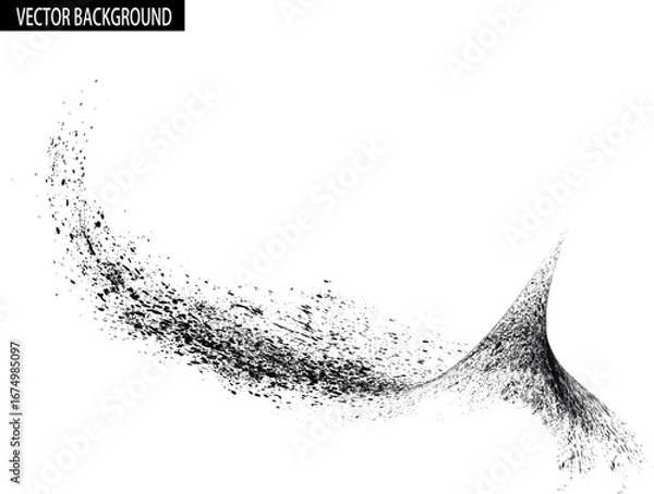 Fototapeta dust isolated on white background, with clipping path , a burst of black sand. Black grainy texture isolated on white background. Dust overlay. Dark noise granules