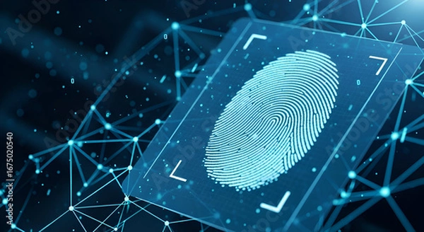 Fototapeta Digital Fingerprint Scan for Biometric Identification and Secure Access.