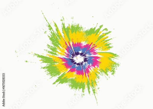 Fototapeta Psychedelic Tie Dye. Rainbow Tie Dye Swirl. Seamless Hippie Background. Rainbow Vector Dyed Repeat. Colorful Tie Dye Pattern. Rainbow Circle Hippie Peace.eps