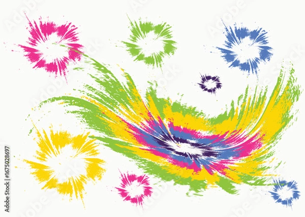 Fototapeta set Rainbow Tie Dye Swirl. Psychedelic Tie Dye. Seamless Hippie Background. Rainbow Vector Dyed Repeat. Colorful Tie Dye Pattern. Rainbow Circle Hippie Peace, a.eps