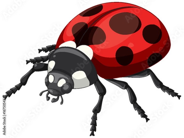 Obraz Vibrant Ladybug Vector Illustration with Bold Colors