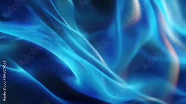 Fototapeta Abstract Blue Waves: A Digital Canvas of Serene Energy