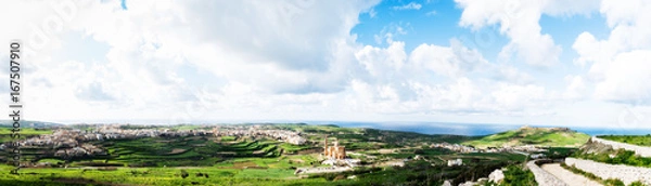 Fototapeta View of Ta Pinu, Gharb and Wied Il-Mielah