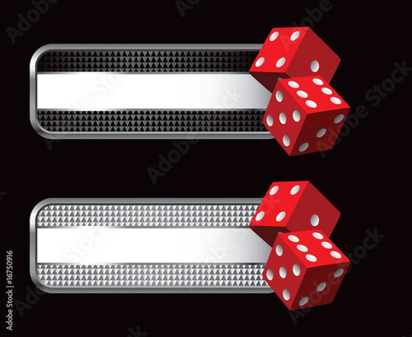 Obraz red dice on silver web banner