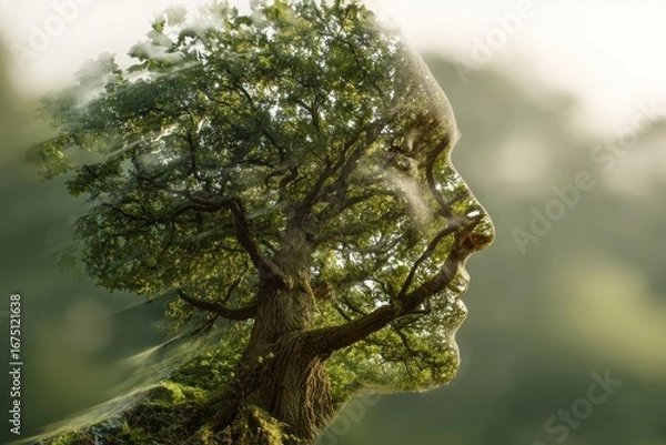 Fototapeta Person and Tree Fusion