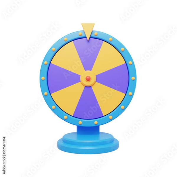 Obraz Holiday event lottery equipment Rotating lottery big wheel 3D