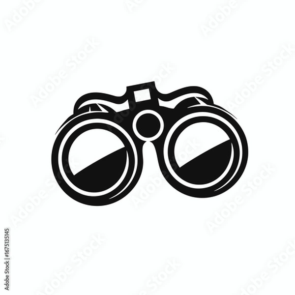 Fototapeta Stylish binocular optical tool black vector illustration art and design silhouette