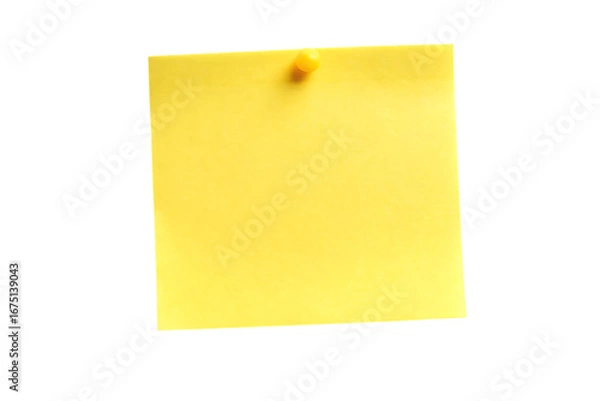 Fototapeta Yellow Sticky Note Isolated on Transparent Background
