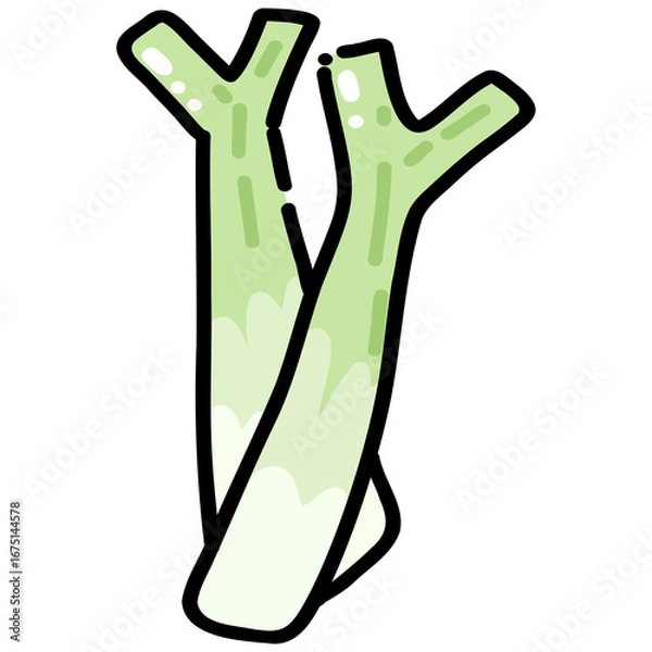 Obraz Cute Green Onion Illustration