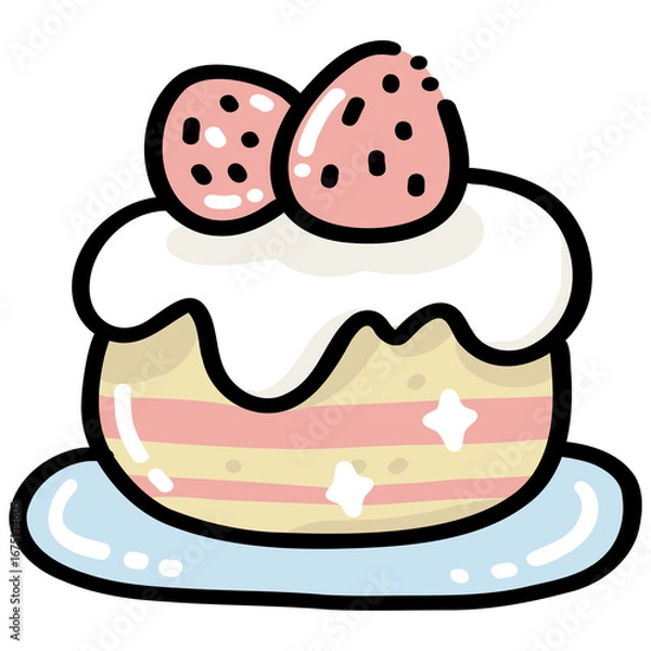 Obraz Cute Strawberry Shortcake Dessert
