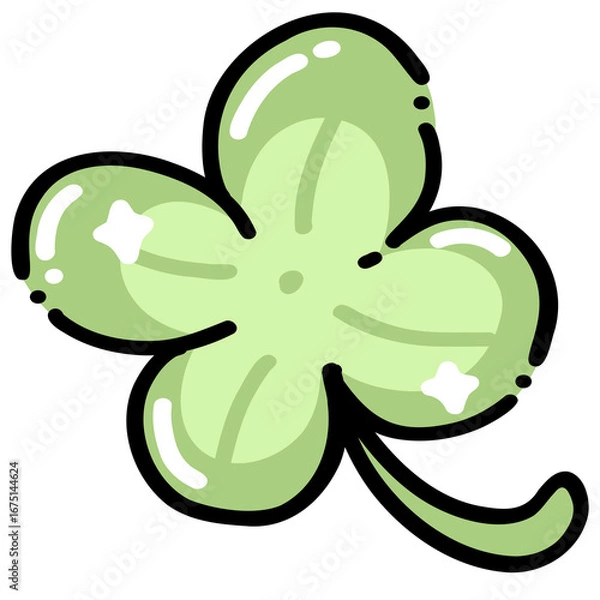 Obraz Cute Four Leaf Clover Illustration