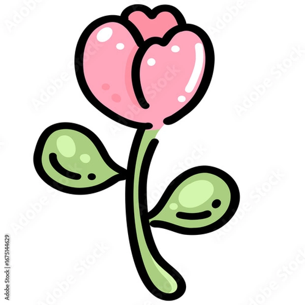 Obraz Cute Pink Flower Illustration