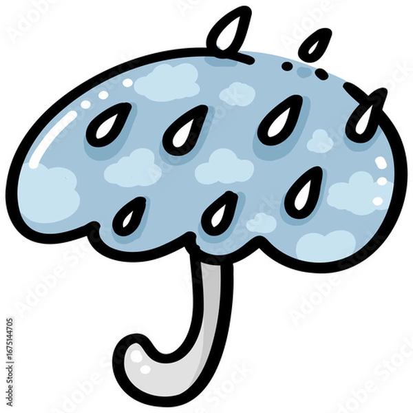 Obraz Cute Rainy Umbrella Illustration