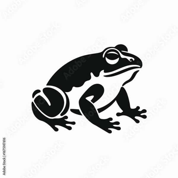 Obraz Simplified frog image displaying a clear, graphic animal vector silhouette
