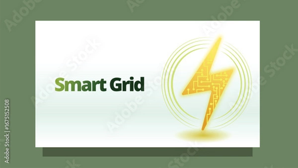 Fototapeta smart grid concept. electrical concept combined with lattest technology. go green movement web or presentation template vector illustration