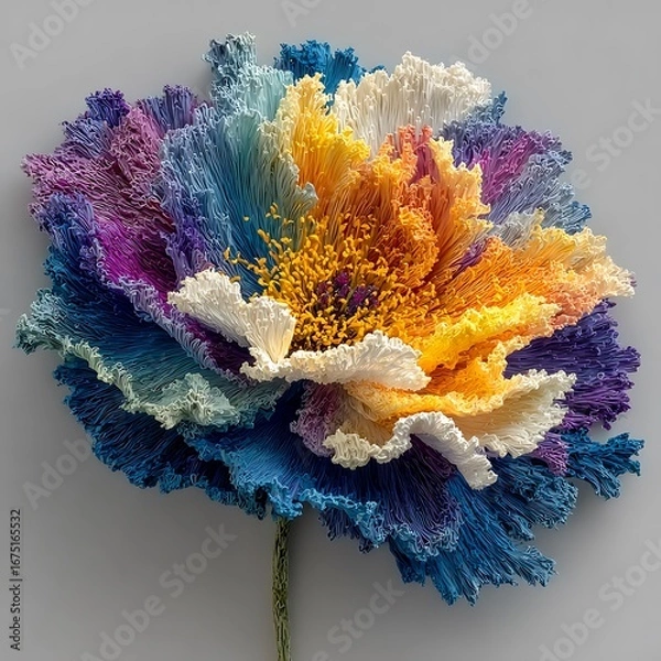 Fototapeta Colorful Abstract Flower with Isolated Background for Copy Space, Vector - Artistic Design Element 