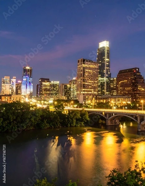 Obraz Austin Skyline Night View (2)