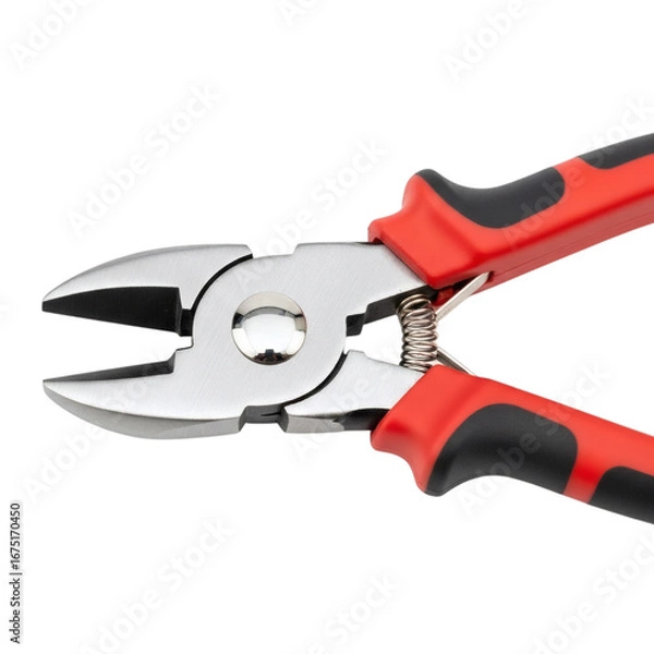 Fototapeta Red and black wire cutters isolated on transparent background