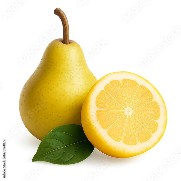 Fototapeta pear with lemon