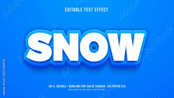 Fototapeta snow editable text effect