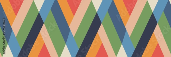 Fototapeta A colorful abstract pattern featuring overlapping diagonal stripes in various shades and hues design