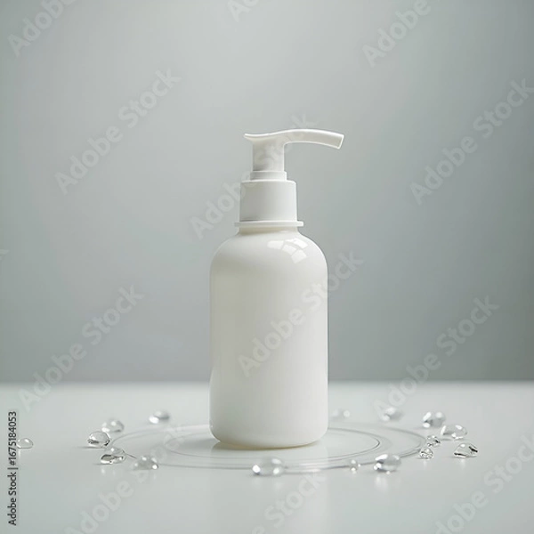 Obraz Minimalist skincare bottle single dewdrop