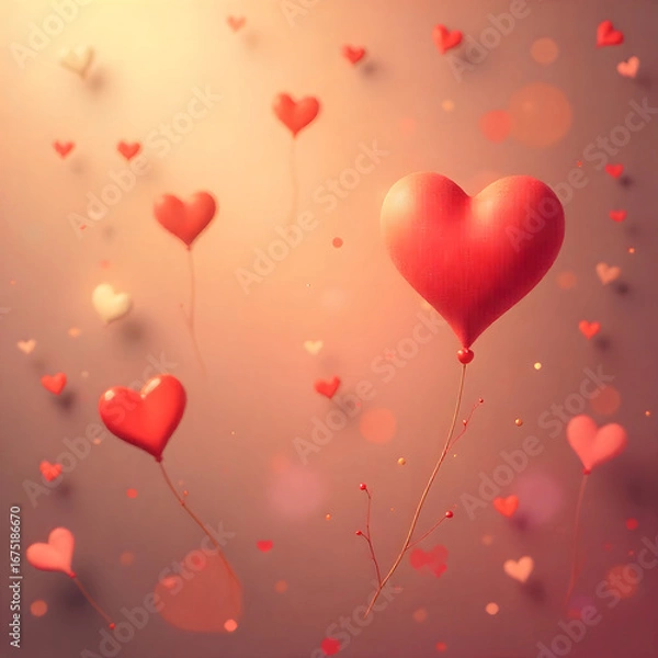 Fototapeta red hearts background