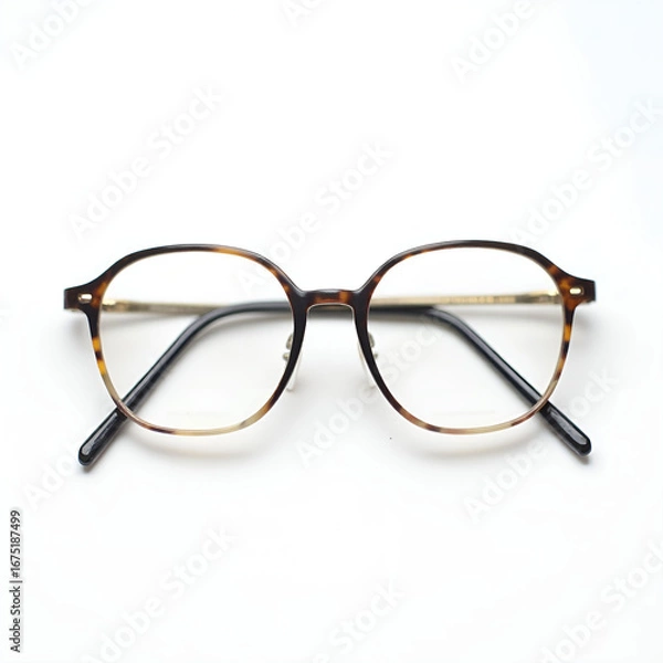 Fototapeta Stylish eyeglasses clean white background