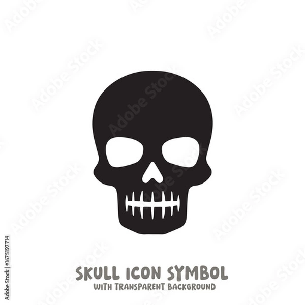 Fototapeta Skull Icon Symbol Vector Illustration in Black and White