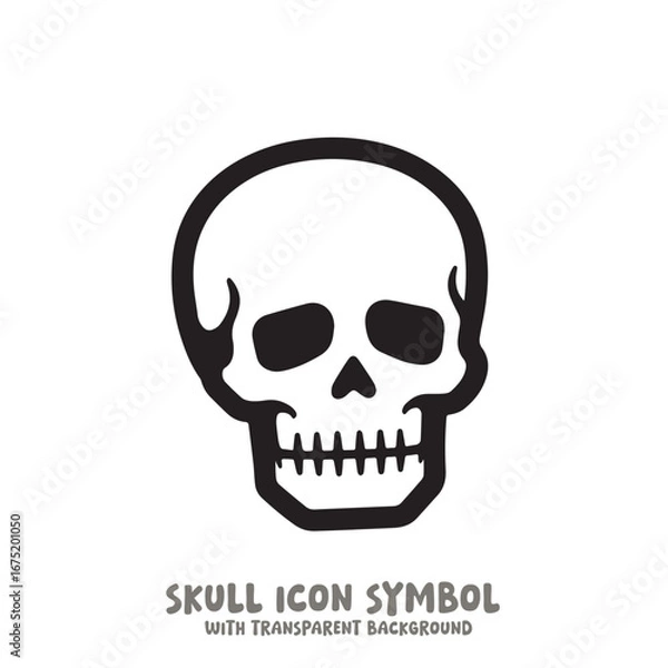 Fototapeta Skull Icon Symbol Vector Illustration in Black and White