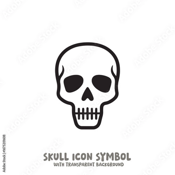 Fototapeta Skull Icon Symbol Vector Illustration in Black and White