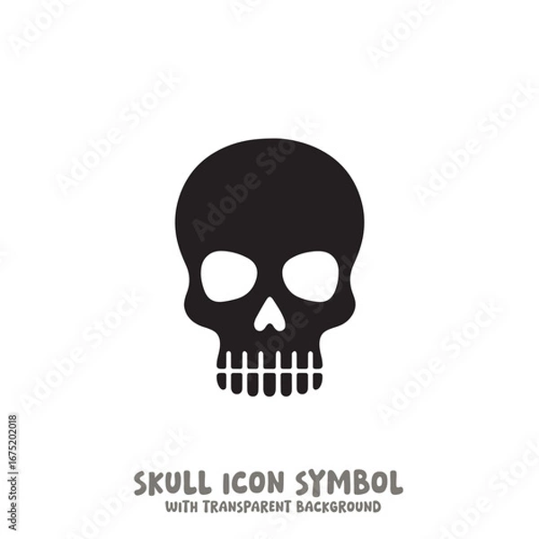 Fototapeta Skull Icon Symbol Vector Illustration in Black and White