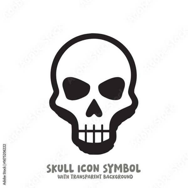 Obraz Skull Icon Symbol Vector Illustration in Black and White