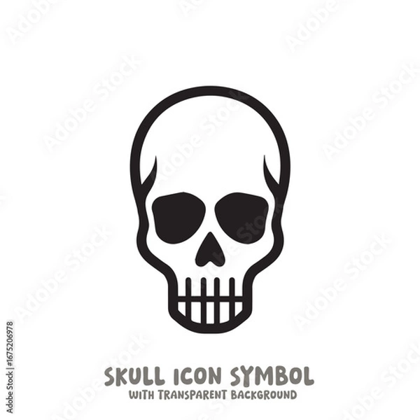 Fototapeta Skull Icon Symbol Vector Illustration in Black and White