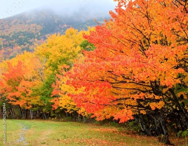 Obraz Autumn Foliage Mountainside View