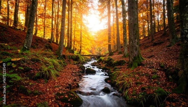 Obraz Autumn Forest Creek Scene