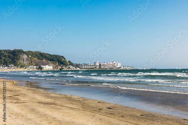 Obraz (神奈川県ｰ風景)由比ガ浜から見る逗子マリーナが側風景５