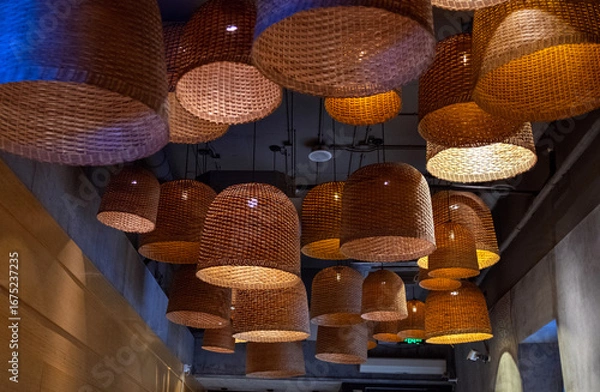 Obraz cowboy hats on a wooden shelf