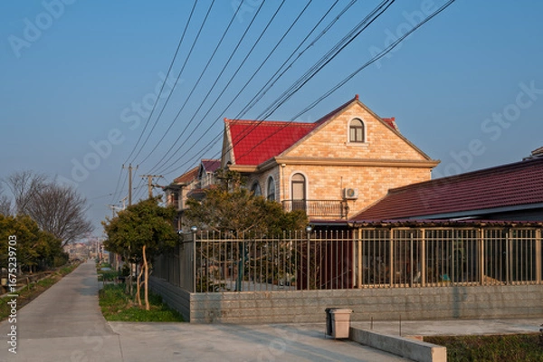 Obraz Self-built houses of farmers in rural China