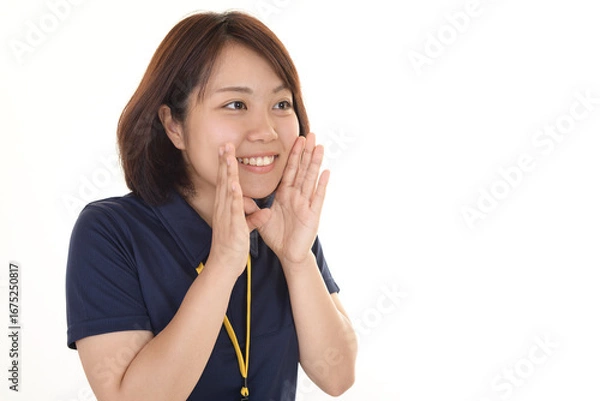 Obraz 呼び掛ける女性