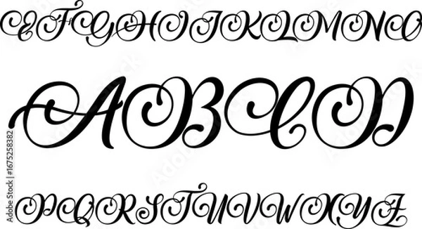 Fototapeta A complete set of elegant decorative capital letters A-Z in EPS format. Perfect for logos, invitations, monograms, posters, branding, and stylish typography projects.