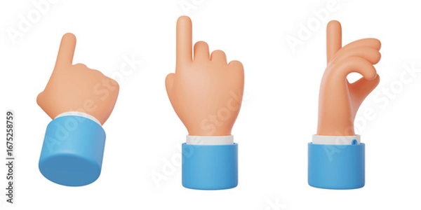 Fototapeta 3D Gesture Action Interactive gesture select instructions