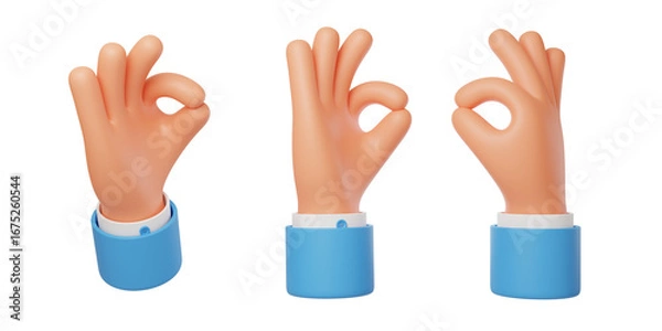 Fototapeta OK Gesture action Interactive gesture Confirmation 3D