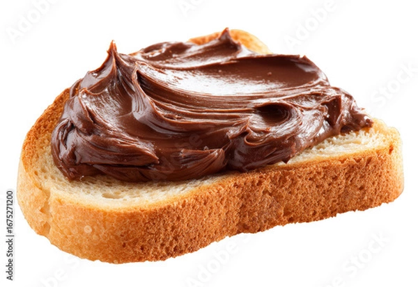 Obraz A slice of bread with chocolate spread on it